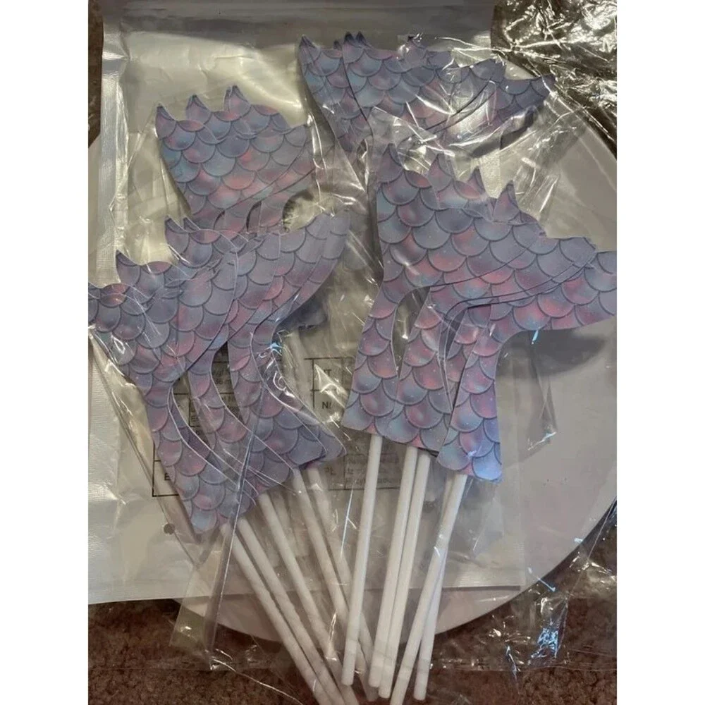 Mermaid Cupcake Toppers Party Arts crafts